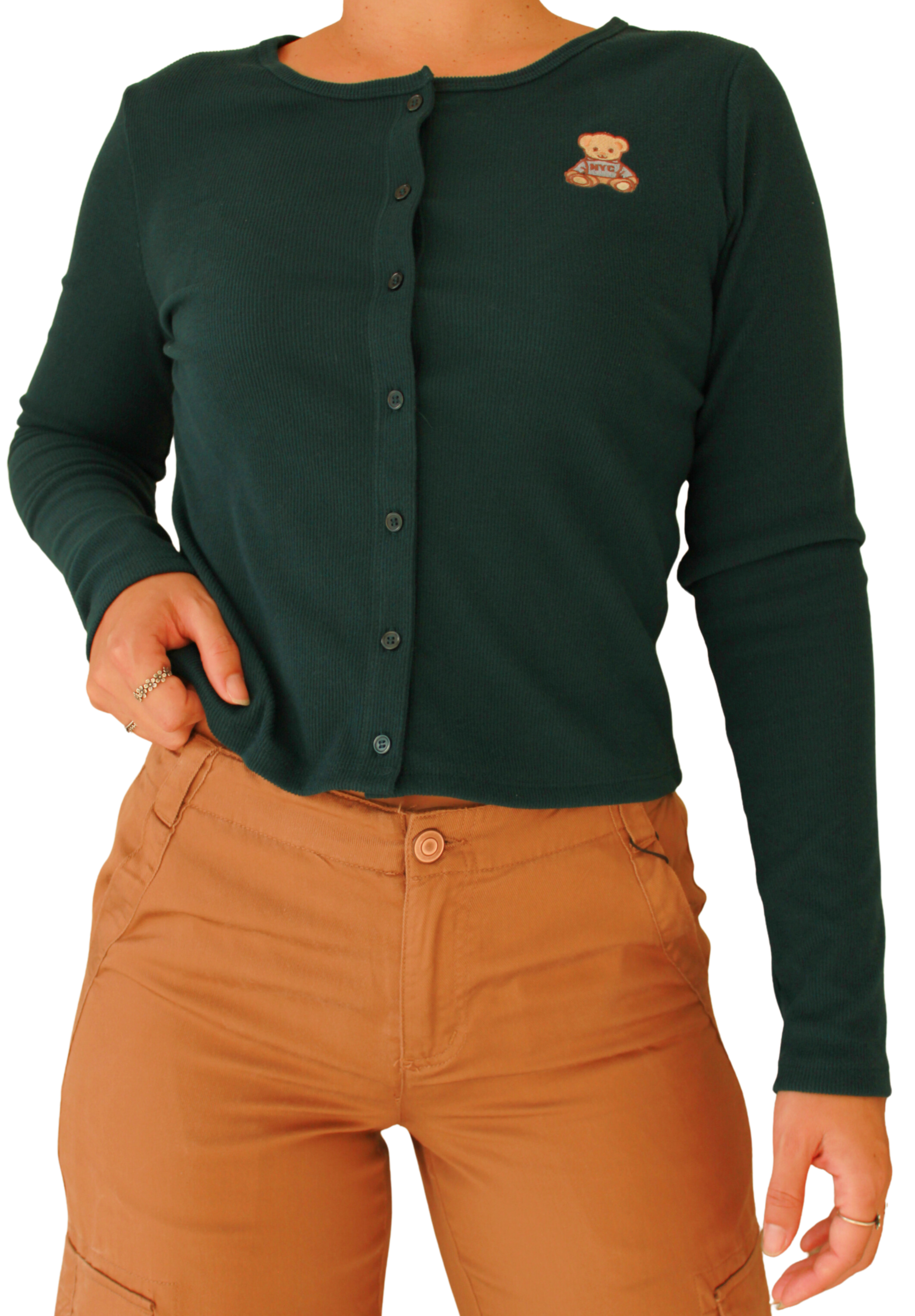 Blusa Madden Girl Manga Larga Verde