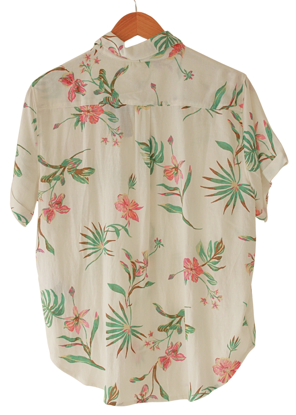 Camisa Levis  Botones  Flores Blanca