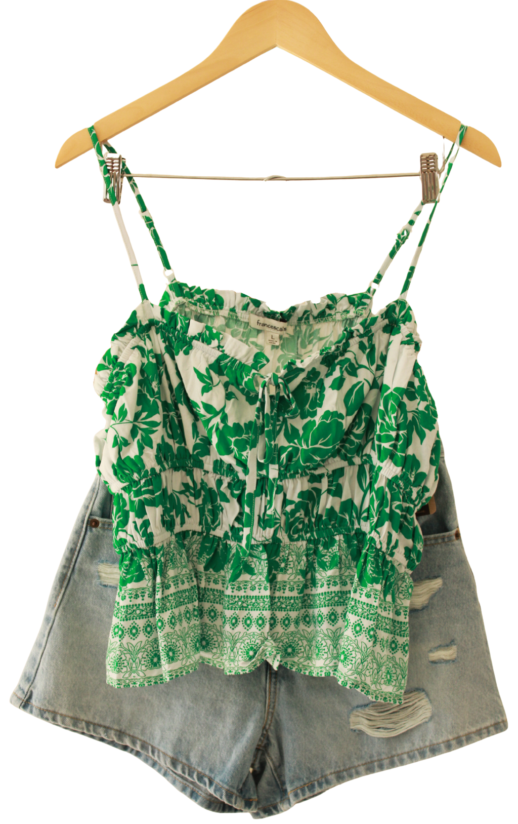 Blusa Tirantes Verde Floral