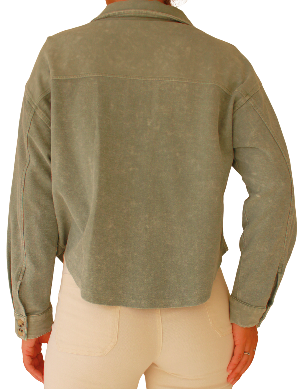 Blusa Manga Larga Verde Wash