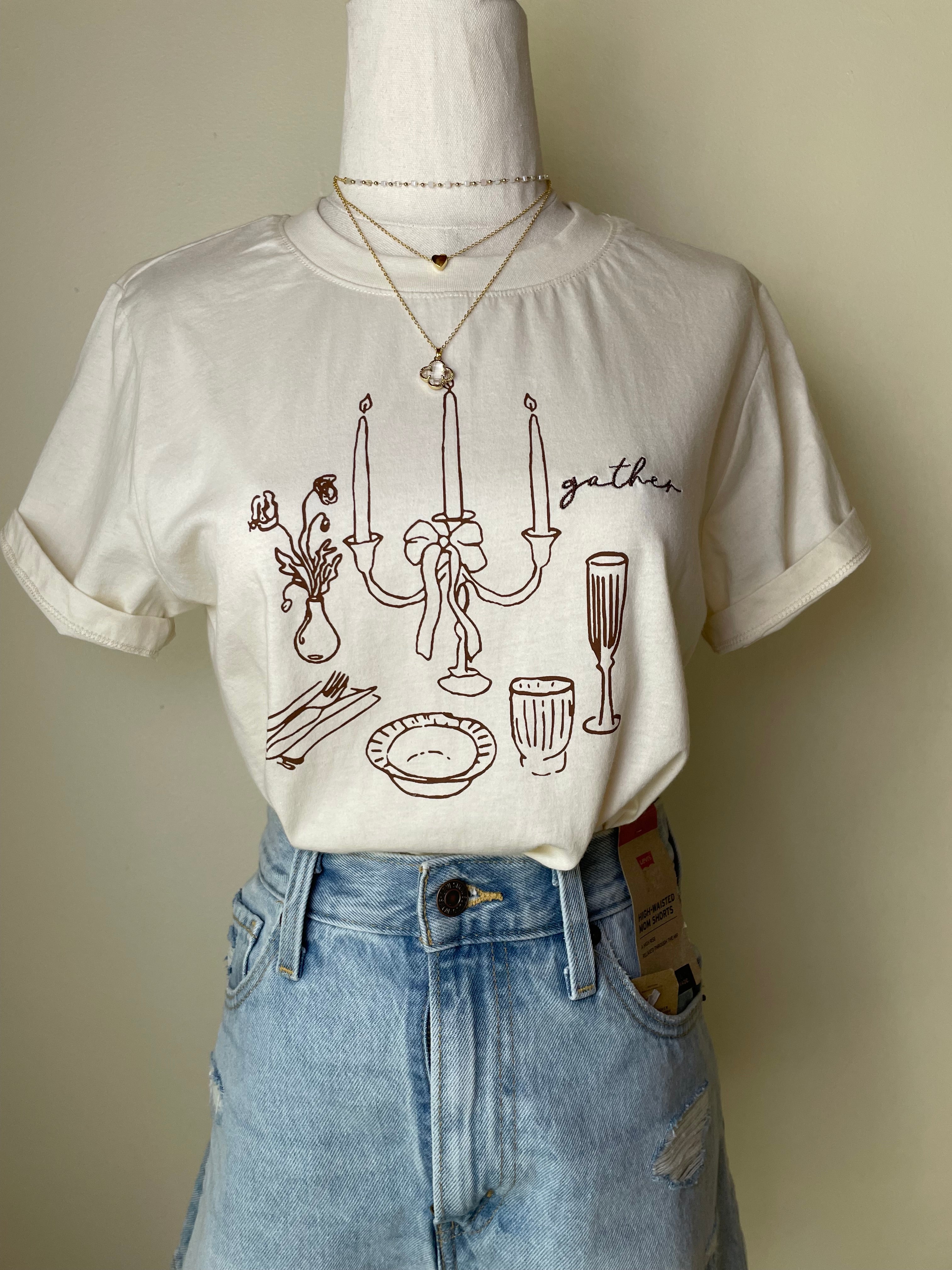 Camiseta Candelabros Crema