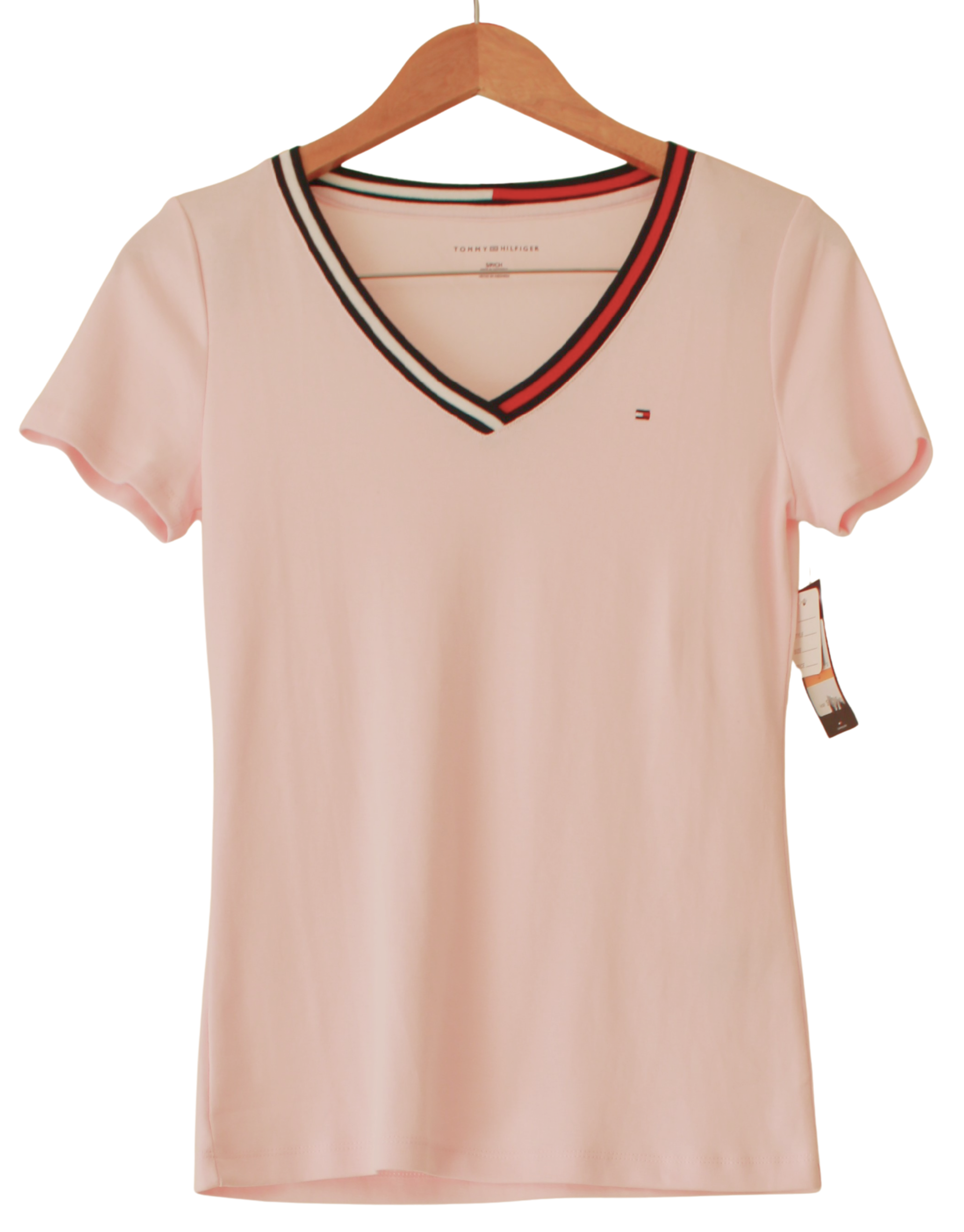 Camiseta Tommy Rosada con cuello en V